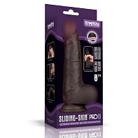 417201 LV 8-дюймовый силиконовый фаллоимитатор Sliding Skin Pro II Black