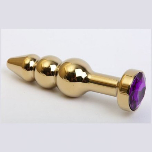 Мини-плаг золотой с фиолетовым кристаллом Rosebud Mixed 