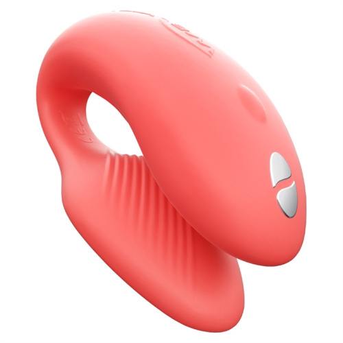 Вибратор We-Vibe Chorus для пар, коралловый, в комплекте батарейка для пульта фото 2