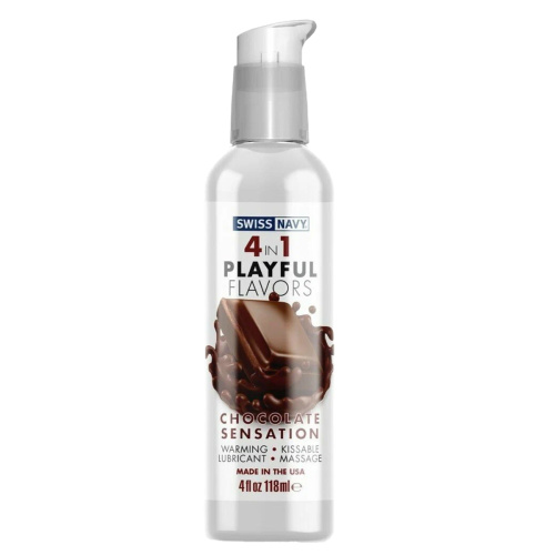 Swiss Navy Массажный гель для тела Playful flavors 4 в 1 , Шоколад, 118 мл