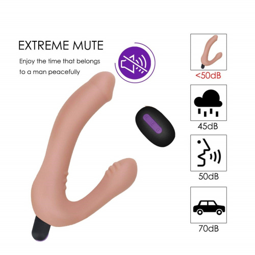 Страпон безремневой с вибрацией IJOY Strapless Strap, пульт д/у, телесный 430103 LV  фото 3