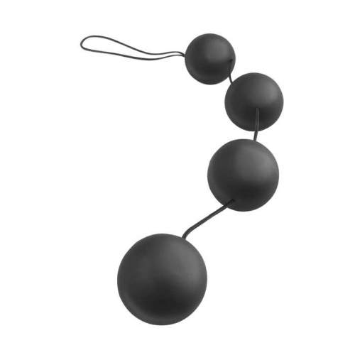 Анальная цепочка DELUXE VIBRO BALLS со смещенным центром тяжести черная фото 3