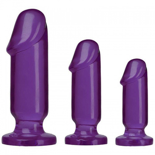 Набор из трех анальных стимуляторов фиолетовый