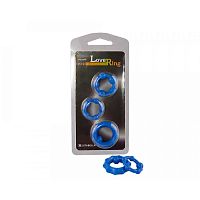 Набор из 3 синих рельефных эрекционных колец