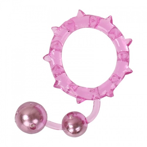 Кольцо эрекционное "BALL BANGER", 2 шарика, розовое