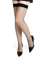 Черные сетчатые чулки с манжетом