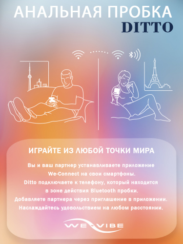 Анальная вибровтулка «Ditto by We - Vibe», синяя фото 7