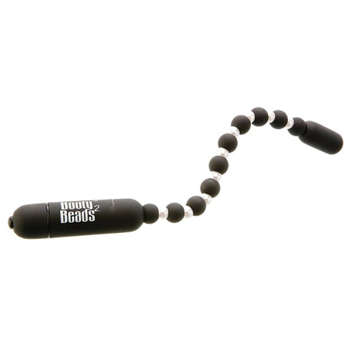 Анальная вибро-цепочка, черная, "Mega Booty Beads Black" фото 3