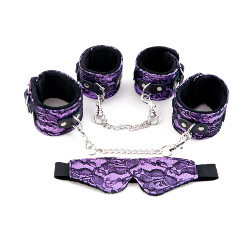 Кружевной набор пурпурный: наручники,оковы и маска 716023 TF фото 2