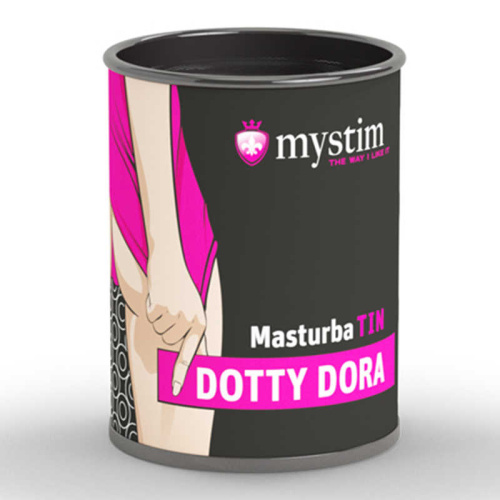 Минимастурбатор мужской Mystim MasturbaTIN Dotty Dora Dots, белый