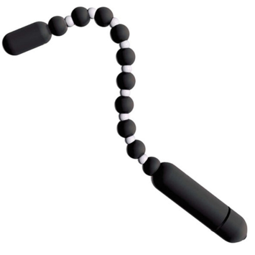 Анальная вибро-цепочка, черная, "Mega Booty Beads Black" фото 7