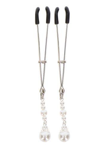 Зажимы на соски Tweezers With Pearls Silver 17270