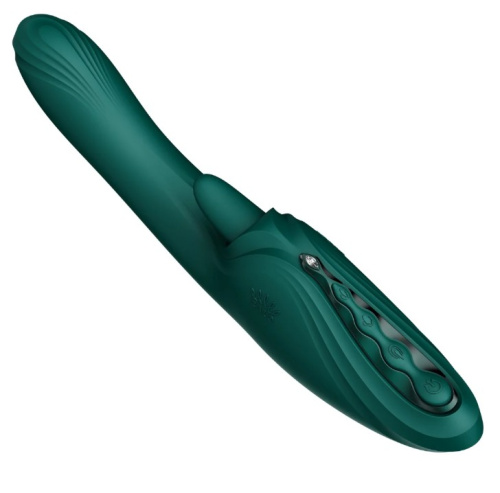 Вибратор Ares G-Spot Rabbit с функцией нагрева, изумрудный фото 5