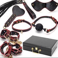 Набор для бондажа для секса из 7 предметов,черный 20229005RY