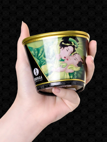 Массажное арома масло в виде свечи, Exotic Green Tea Зеленый чай 170 МЛ фото 5