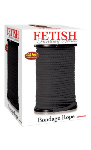 Веревка для фиксации в катушке Fetish Fantasy Series Bondage Rope 200 Feet - Black