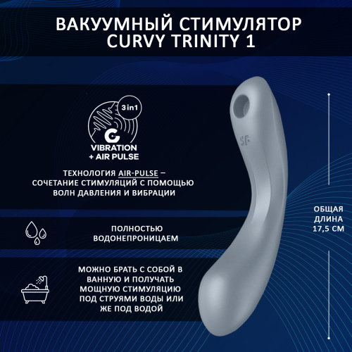 Стимулятор клитора Curvy Trinity 1 с вибрациями фото 3