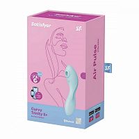 Голубой вакуум-волновой вибростимулятор Curvy Trinity 5+ 36564