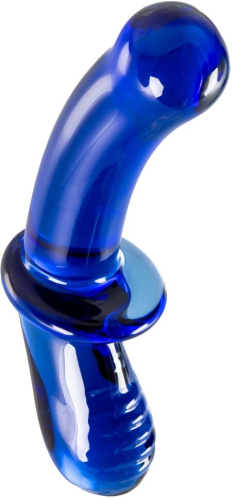 АКЦИЯ!Стеклянный двухсторонний стимулятор Double Crystal (голубой) 45931