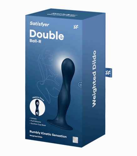 Стимулятор с двумя металличискими шариками в стволе Double Ball-R (dark blue) 48673 фото 12