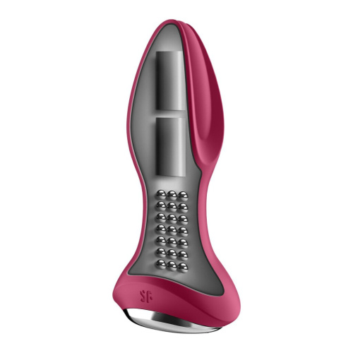 Малиновая вибропробка с вращением бусин Rotator Plug 2+ 003177 фото 5