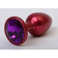 Мини-плаг красный с фиолетовым кристаллом Mixed S 007 RY