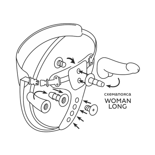 Пояс премиум WOMAN LONG с 3 насадками 303803 RU фото 5