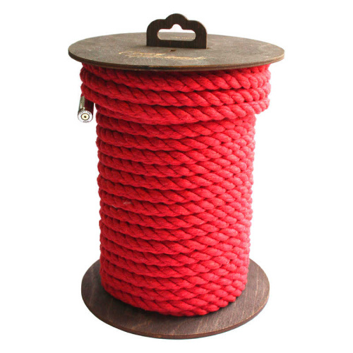 Хлопковая веревка для шибари на катушке, красная 5 М