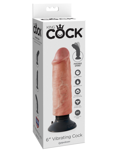 Вибромассажер реалистик 3 в1 на присоске 6 Vibrating Cock 5401-21 фото 2