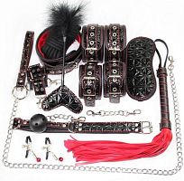 Набор для бондажа для секса из 11 предметов,черный 20229010RY