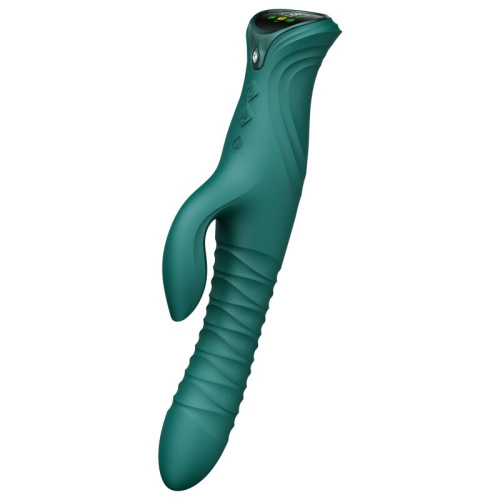 Вибратор ZALO Mose 2 Rabbit с функцией поступательных движений,изумрудный  фото 3