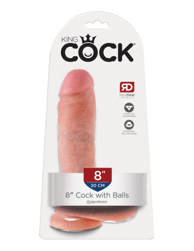 Фаллоимитатор на присоске 8 Cock with Balls