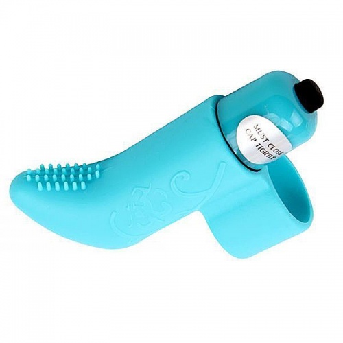 Мини-вибратор на палец, голубой фото 3