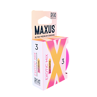 ПРЕЗЕРВАТИВЫ MAXUS EXOTIC MIX №3 ( банан,клубника,бабл гам)