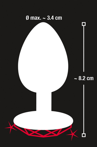 Анальная втулка с красным кристалом фото 4