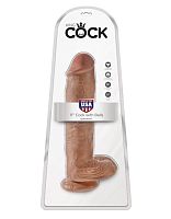 5510-22 PD / Фаллоимитатор-гигант на присоске с мошонкой загорелый King Cock 11 Cock with Balls Tan