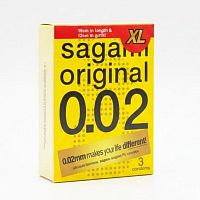 Презервативы Sagami Original 002 Extra Large полиуретановые, увеличенного размера, 3 шт.