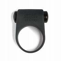 Эрекционное кольцо с вибрацией черное 48292 FS 