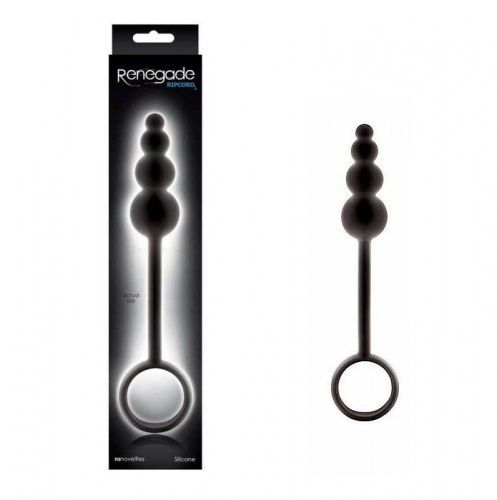 АКЦИЯ!Анальные бусы на рукоятке черные