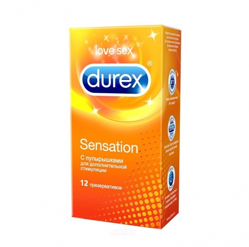 Дюрекс-12 Sensation с пупырышками презервативы