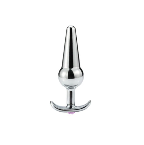 Стальной плаг с розовым кристаллом 131 D RY размер M