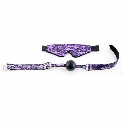 Круженой набор пурпурный: маска и кляп 716033 TF фото 2