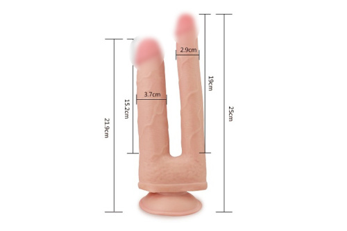 Фаллоимитатор анально-вагинальный на присоске Double Penetration Soft Cock 313001 LV фото 6