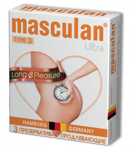 310 MS Презервативы Masculan Ultra 3, 3 шт продлевающие