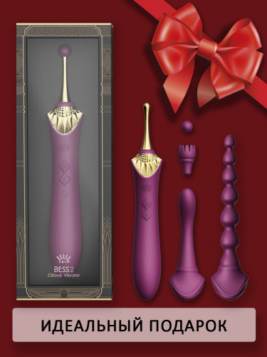 ZALO BESS2 Клиторальный массажер с 4 насадками Фиолетовый F03102 фото 6