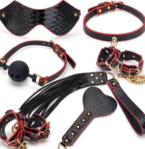 Набор для бондажа для секса из 7 предметов,черный 20229005RY фото 2