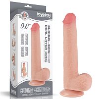 Фалоимитатор реалистик 9'' Sliding Skin Dual Layer Dong 317210 LV