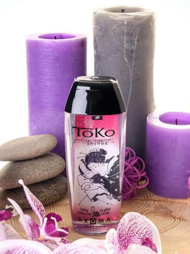 Лубрикант на водной основе "Тoko Aroma", вкус шампанское-клубника 165мл	 фото 7