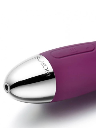SVAKOM Вибратор силиконовый Alice с клиторальным стимулятором 17 см, фиолетовый фото 8