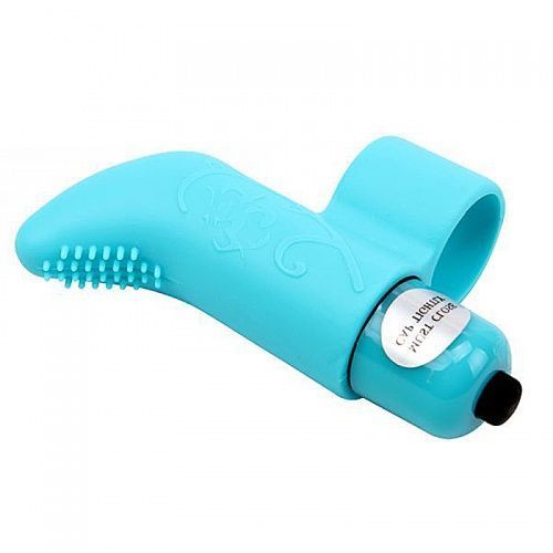 Мини-вибратор на палец, голубой